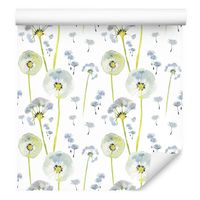 Tapeta do sypialni malowane kwiaty polne dmuchawce