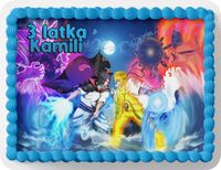 PROSTOKĄTNY OPŁATEK NA TORT A4 20x29CM - NARUTO ANIME + IMIĘ