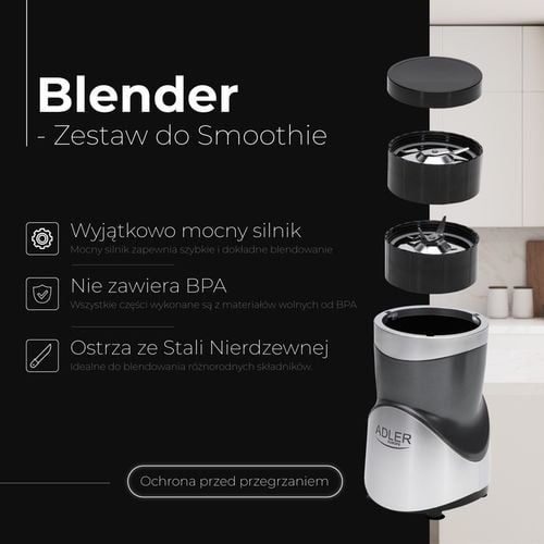 Blender Kielichowy 1200W do Smoothie, Koktajli, Mocny , Zestaw - 4 na Arena.pl
