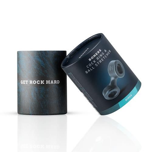 Boners Cock Ring And Ball Stretcher - Grey zdjęcie 4