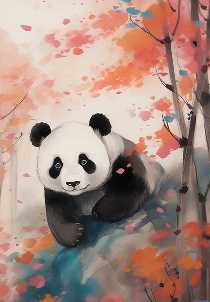 Plakat 68x98cm Panda wśród Klonów zdjęcie 1