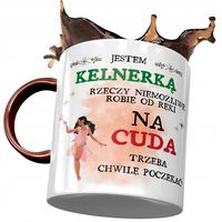 Kubek Bordowy Dla Kelnerki Na Cuda Trzeba Chwile Z Nadrukiem Ze Zdjęciem