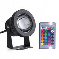 LAMPA PODWODNA ŚWIATŁO RGB REFLEKTOR LED Z PILOTEM 12V 10W KOLOROWE