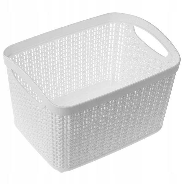 Pojemnik Pudełko 6,6L Organizer Kosz Biały 2szt zdjęcie 6