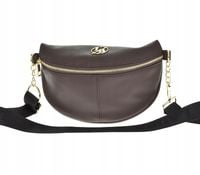 Laura Biaggi - nerka saszetka listonoszka brązowy czekolada groszek JP70