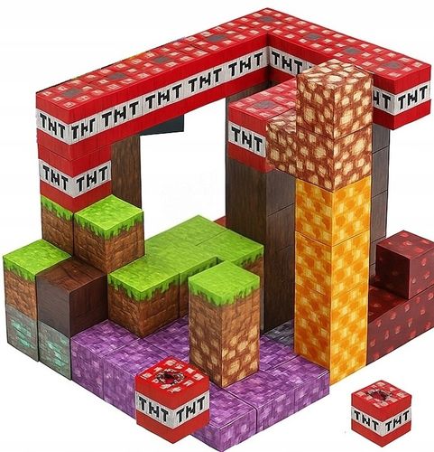 KLOCKI MAGNETYCZNE SZEŚCIANY 120 KLOCKÓW W TYM 2FIGURKI DEDYKOWANE KARTONIK na Arena.pl