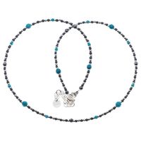 Naszyjnik regulowany - Turkus, Hematyt i srebro