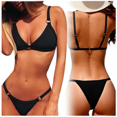 STRÓJ KĄPIELOWY BIKINI KOSTIUM DO OPALANIA DWUCZĘŚCIOWY STRINGI SEXY M