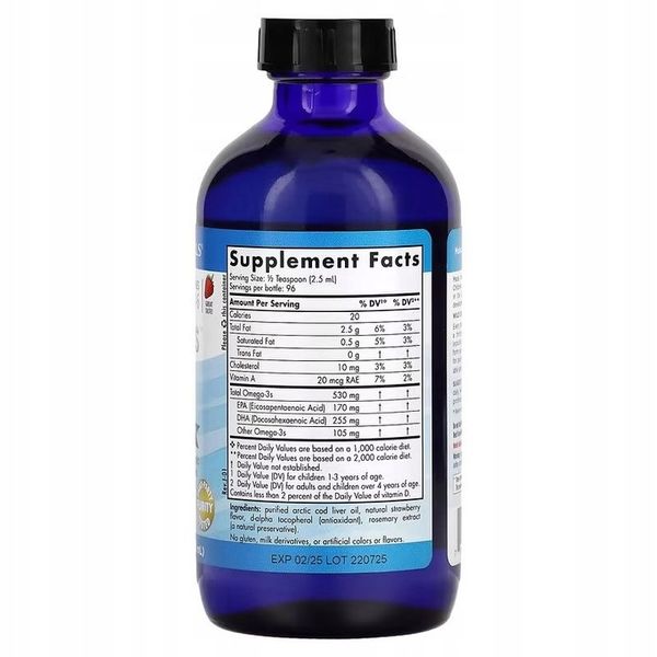 Omega-3 dla dzieci 530mg 237ml Truskawka zdjęcie 2