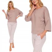Piżama damska bawełniana DOCTOR NAP 5119 beige L