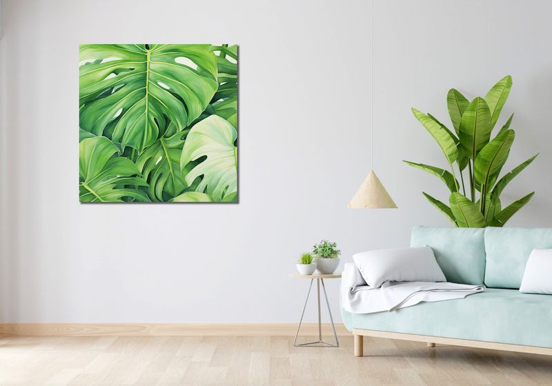 Obraz 90x90cm Tajemnice Liści zdjęcie 2