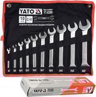 YATO KLUCZE PŁASKIE 6-27 10 SZT YT-0380 SATYNA ZESTAW POLEROWANE PŁACHTA