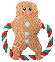 Zabawka dla psa pluszak pierścieniowy szarpak bałwanek z piszczałką 20×20cm