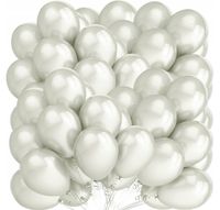 Balony BIAŁE PERŁOWE METALICZNE komunia ślub chrzest 50 szt