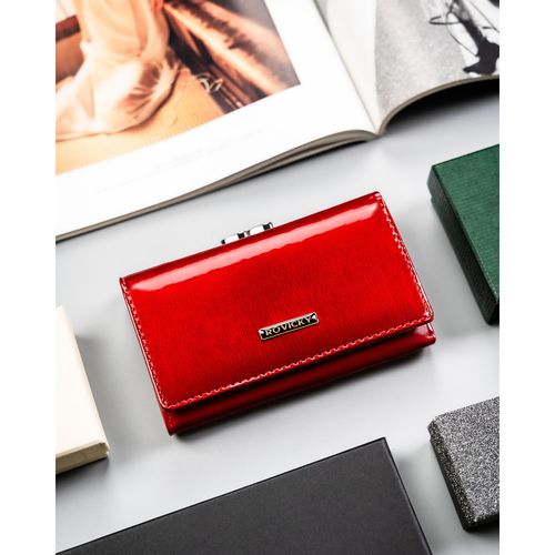 lakierowany portfel damski ze skóry naturalnej i ekologicznej w czerwonym na Arena.pl