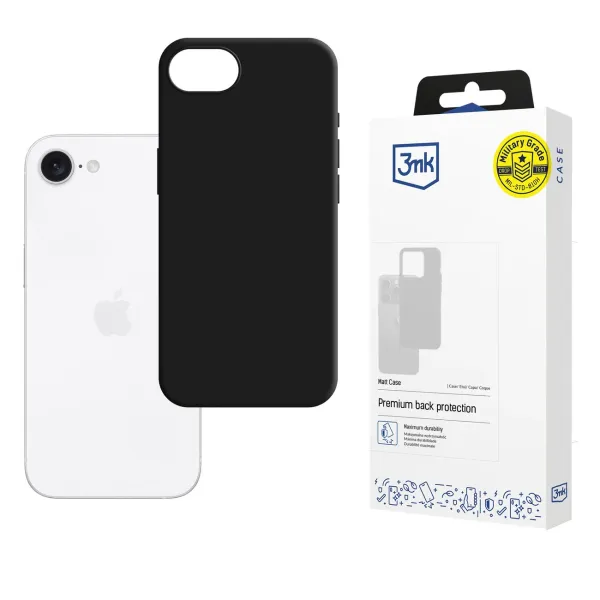 Etui 3mk Matt Case na Apple iPhone 16e / SE 4 - czarne zdjęcie 1