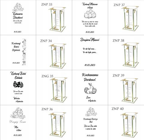 Ekskluzywny znicz szklany złoto biały PERSONALIZOWANY GRAWER dla SZWAGIERKI na Arena.pl