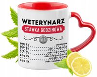Kubek Czerwony Z Uszkiem W Kształcie Serca Dla Weterynarza Na Prezent