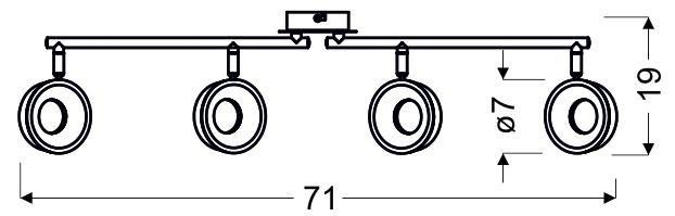 Isla listwa 4x4W LED chrom 3000K zdjęcie 2
