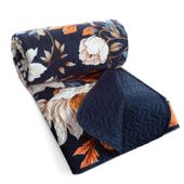 Narzuta 170x210 cm Fiora  granatowa elegancka i miękka w kwiaty
