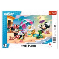 Puzzle 15 Elementów, Ramkowe. Zabawy Na Plaży, Disney