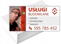 Wizytówki firmowe Foliowane 1000szt duży wybór wzorów USŁUGI BUDOWLANE