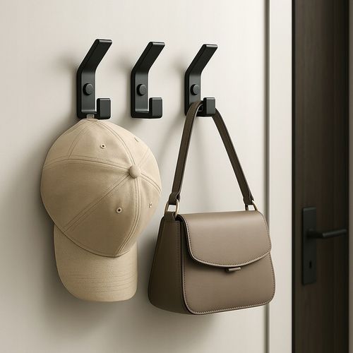 5 szt - Wieszak ścienny haczyk na ubrania metalowy podwójny CZARNY na Arena.pl