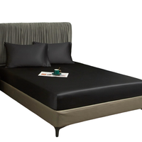 Prześcieradło z Gumką 140x200 Bambusowe Gładkie Oddychające Czarne