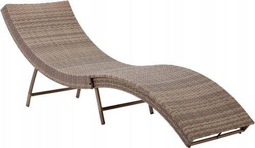 Leżak Ogrodowy Składany RATTANOWY z Poduszką na Arena.pl