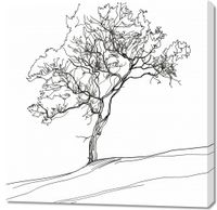 Obraz 90x90cm Drzewo w Zarysie