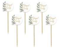 Pikery do babeczek Chrzest Święty listki komunia chrzest, 6 szt.