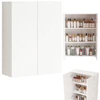 SZAFKA ŁAZIENKOWA WISZĄCA BIAŁA 2-DRZWIOWA NOWOCZESNA ŚCIENNA 3 PÓŁKI 60 CM