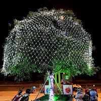 Siatka LED BIAŁA ZIMNA LAMPKI choinkowe KURTYNA 2,5x2,5m 230V