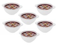 Bulionówka flaczarka miseczka szklana z uszami 500 ml 6 sztuk białe szkło