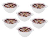 Bulionówka flaczarka miseczka szklana z uszami 500 ml 6 sztuk białe szkło