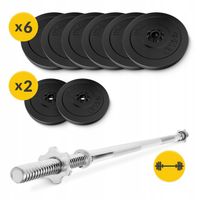 ZESTAW KULTURYSTYCZNY SZTANGA GRYF PROSTY 180 CM + OBCIĄŻENIE TALERZE 70 KG