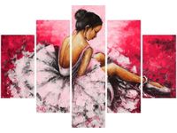 OBRAZ BALETNICA RÓŻOWYM TLE