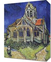 Obraz 30x40cm  Kościół w Auvers, Van Gogh Vintage do Salonu