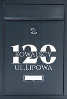 METALOWA SKRZYNKA na listy pocztowa TWÓJ ADRES nazwisko NADRUK UV