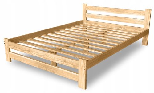 ŁÓŻKO DREWNIANE 140x200 B sosnowe WYSOKI ZAGŁÓWEK na Arena.pl