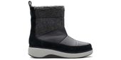Clarks Botki damskie - Un Vista Walk2 zimowe - rozmiar 40 - czarne skórzane