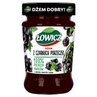 Łowicz DŻEM CZARNA PORZECZA z czarnej porzeczki NISKOSŁODZONY 280g słoik