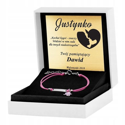 BRANSOLETKA SREBRNA 925 SŁONIK ID GRAWER YB208 na Arena.pl