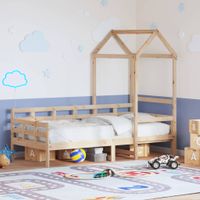 Łóżko dzienne z daszkiem, 90x190 cm, lite drewno sosnowe