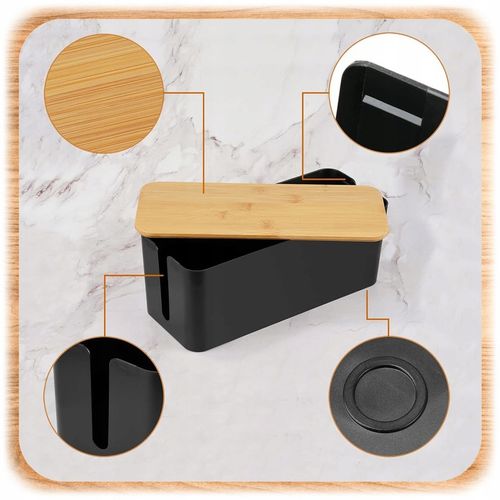 ORGANIZER NA KABLE POJEMNIK PUDEŁKO NA LISTWY KABLI PRZEWODY BOX DREWNO L na Arena.pl