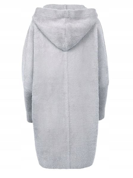 PŁASZCZ ALPAKI KURTKA ZAMEK WEŁNA SUWAK SZARY zdjęcie 4