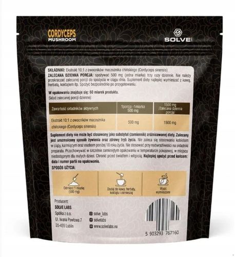 SOLVE LABS Cordyceps Maczużnik Chiński 10:1 proszek 50g na Arena.pl