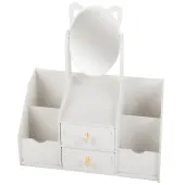 Organizer na kosmetyki z lusterkiem mała toaletka przybornik