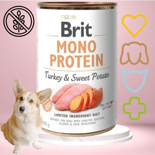 mokra karma dla psa brit mono protein turkey & sweet potato 400g indyk na Arena.pl