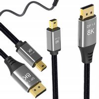 KABEL MINI DISPLAYPORT DO DISPLAYPO DP 1.4 PRO 8K 4K 144 Hz THUNDERBOLT 2M